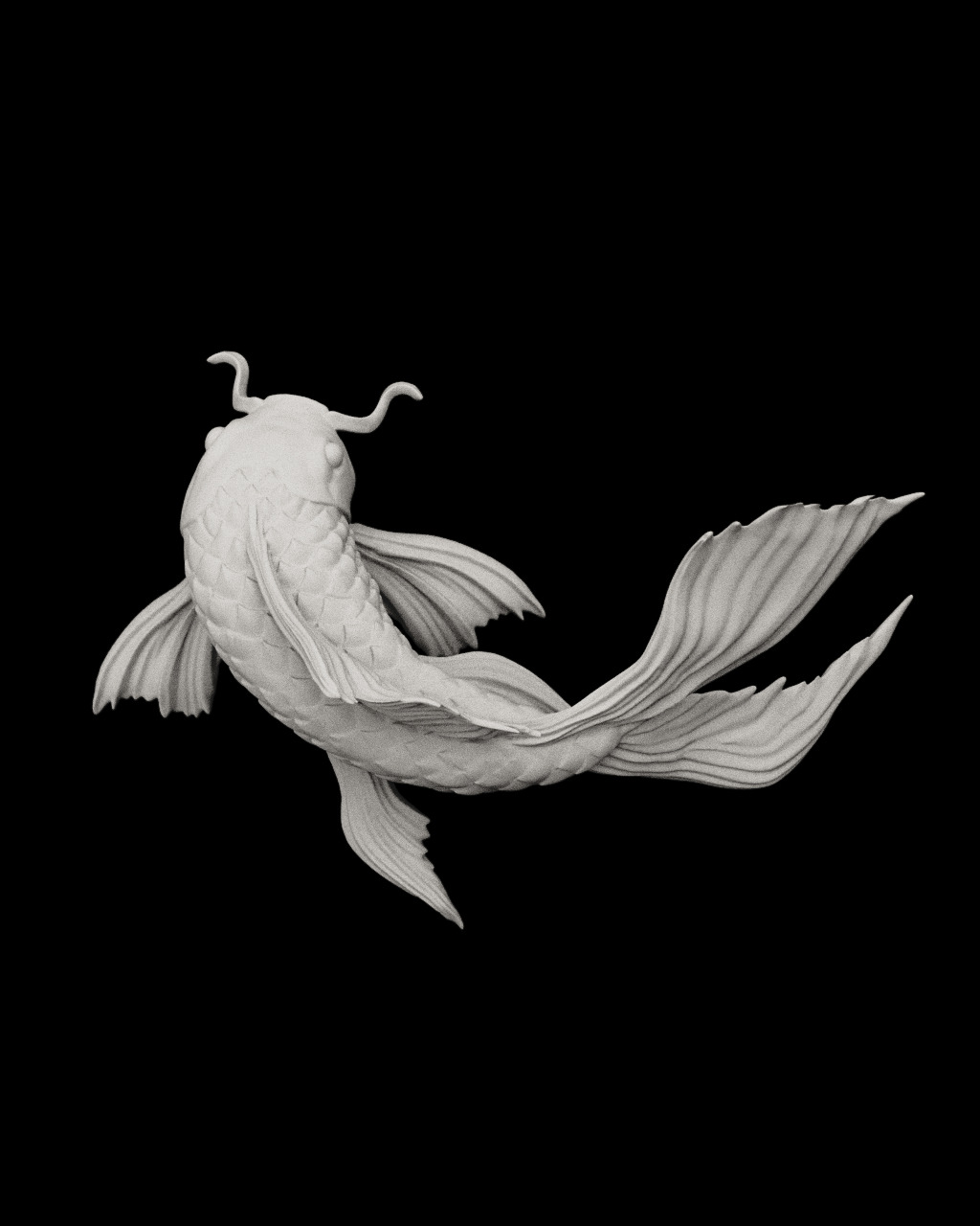 Koi Fish 3D Print Asset 3D print model_3