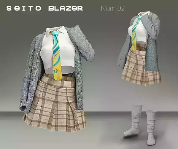 SEITO Blazer 3D School Uniform Outfit Num 02