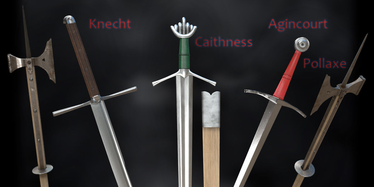 Knecht Kriegsmesser Longsword Low-poly 3D model_4