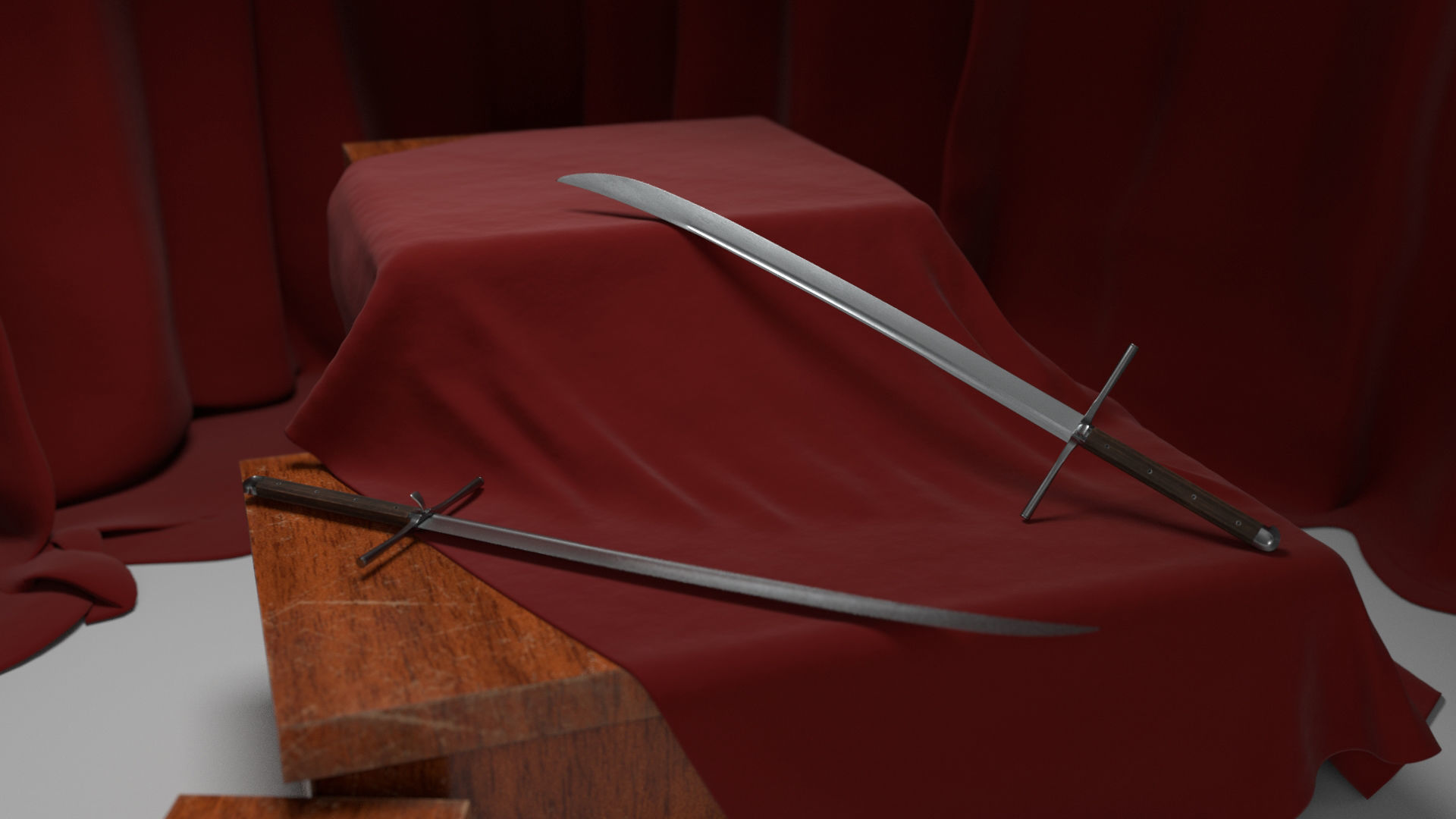 Knecht Kriegsmesser Longsword Low-poly 3D model_1