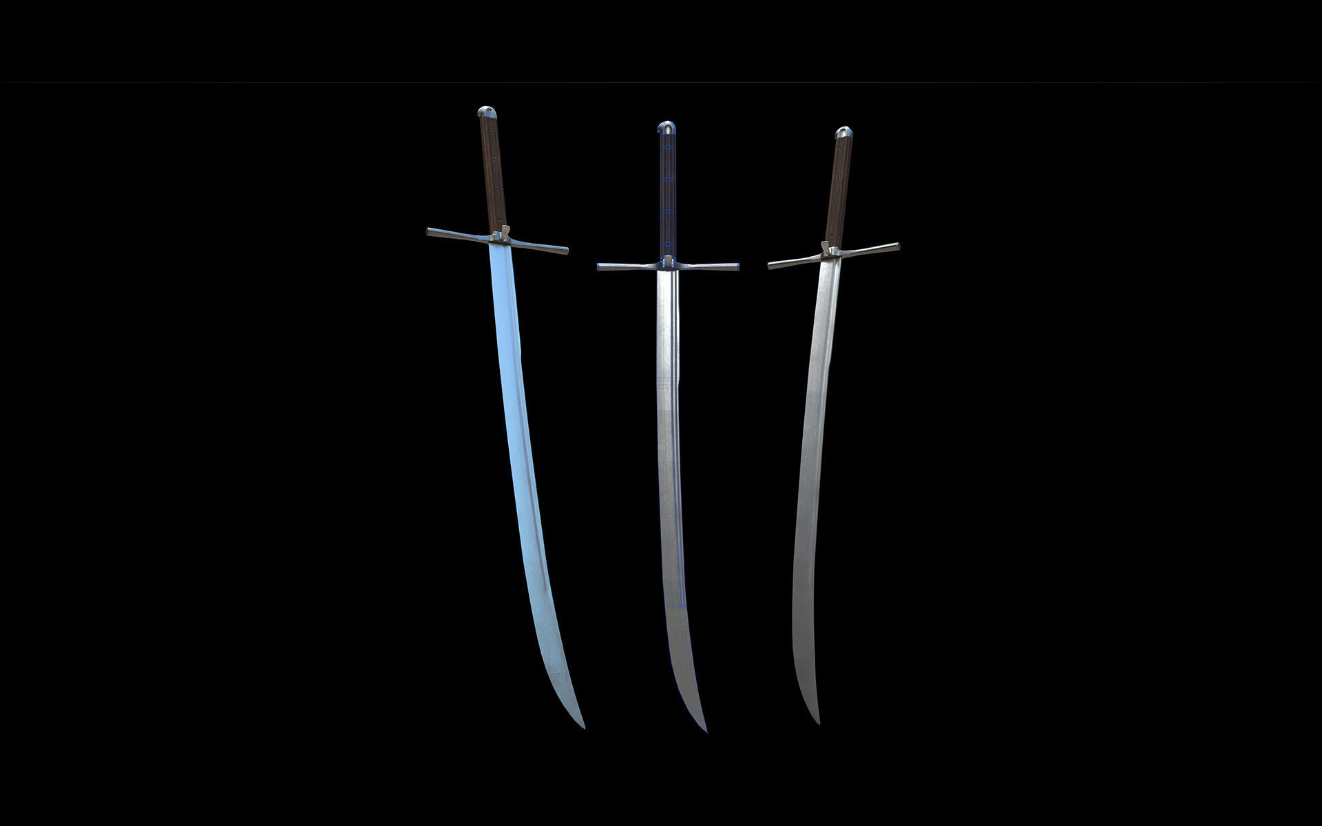 Knecht Kriegsmesser Longsword Low-poly 3D model_2