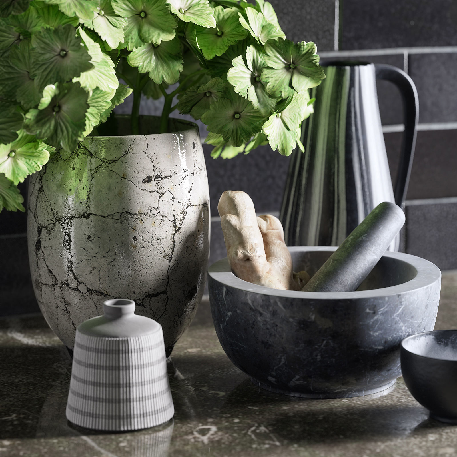 Kitchen Decoration Set 3D model_1