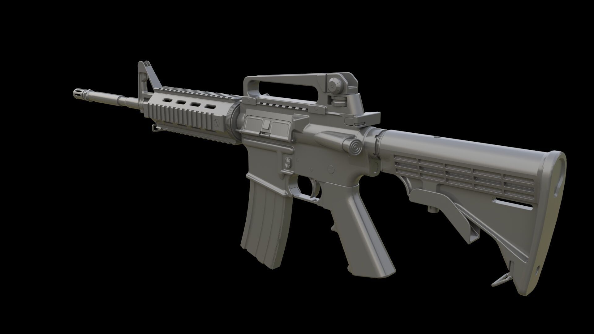 Carbine M4 3D model_2