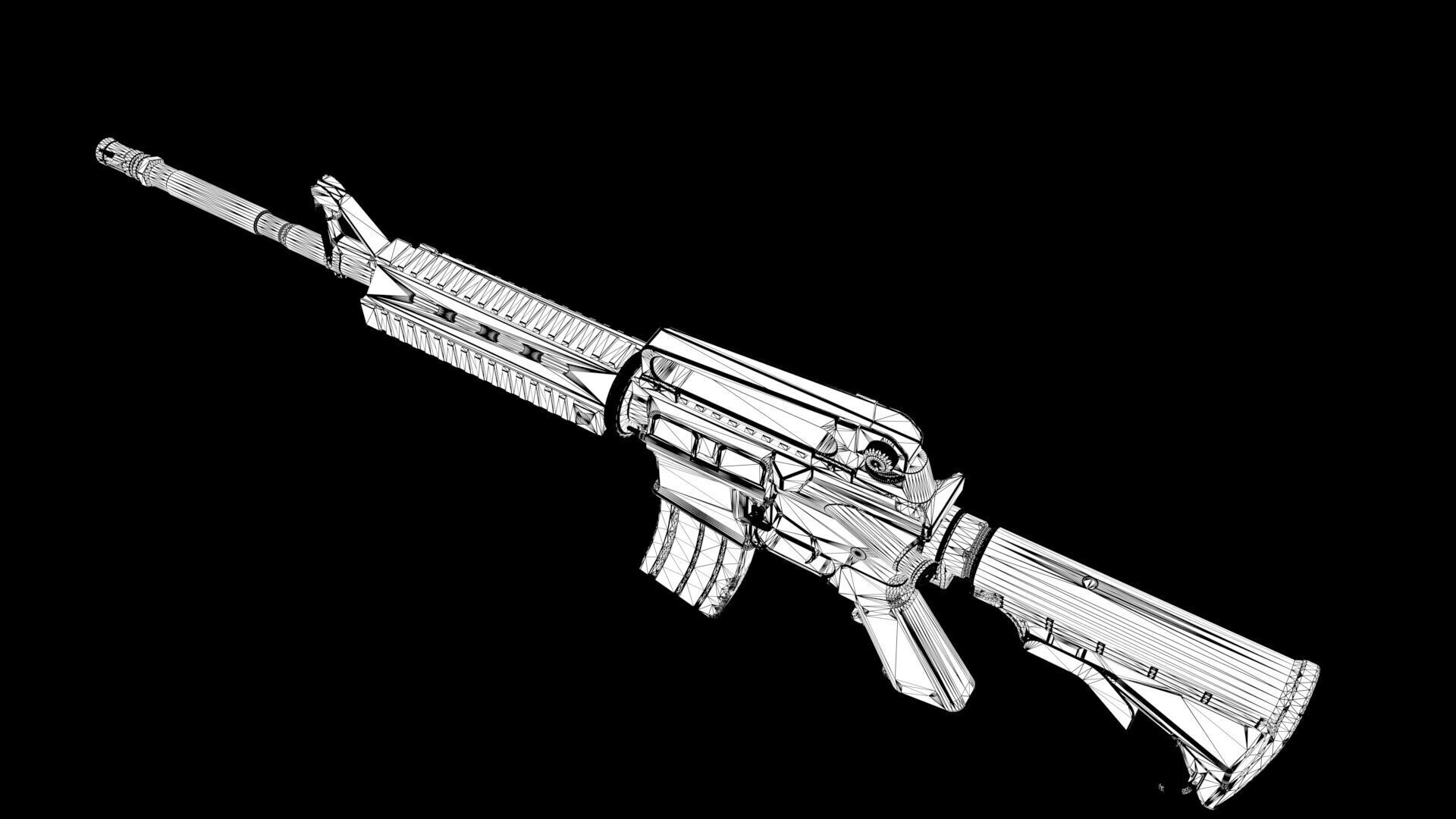 Carbine M4 3D model_8
