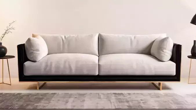 NOIR SLAB BACK SOFA Low-poly 3D model