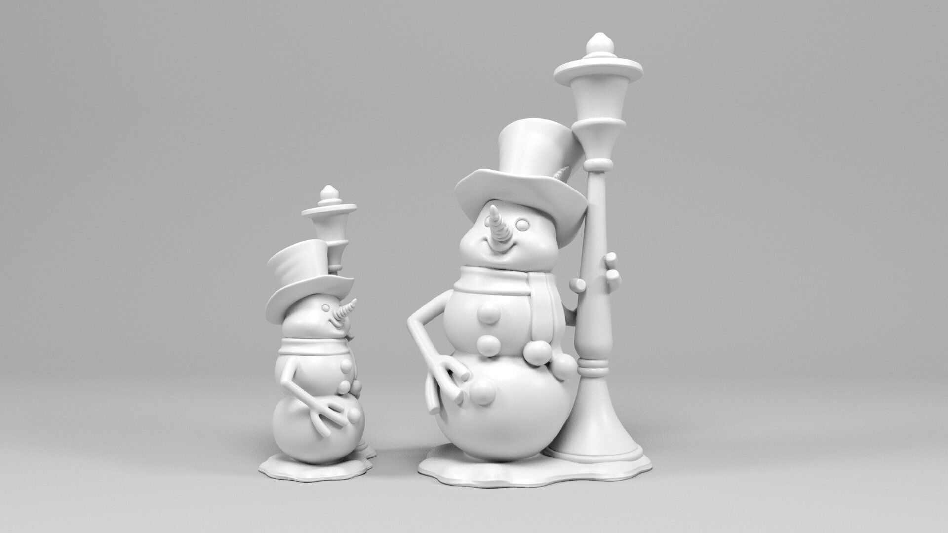 Snowman 3D print model_9