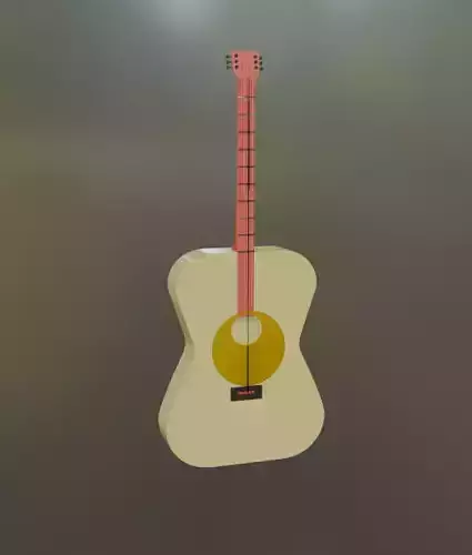 SIMPLE WOODEN GUITAR 3D MODEL 