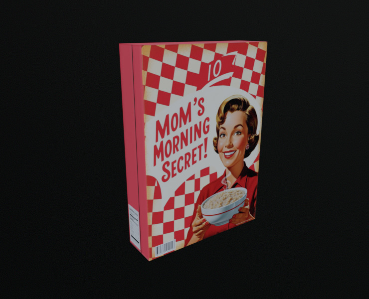 Dry breakfast and cereal-Instant Oatmeal-GAME READY PBR Low-poly 3D model_14