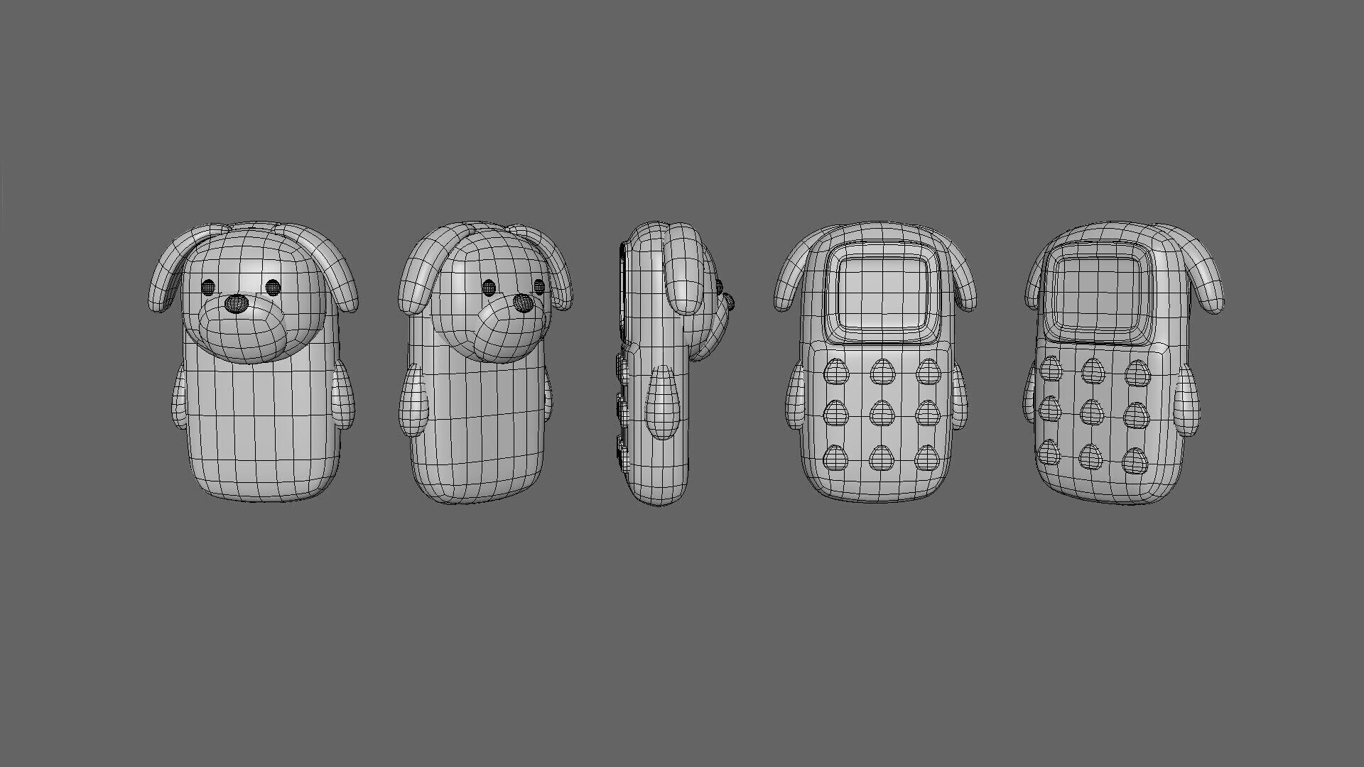 Cute Dog Phone Toy 3D Model - Stylized Cartoon Mobile Phone Low-poly 3D model_4