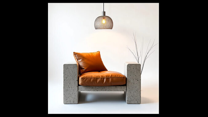 TERRAZZO ARM LOUNGER Low-poly 3D model