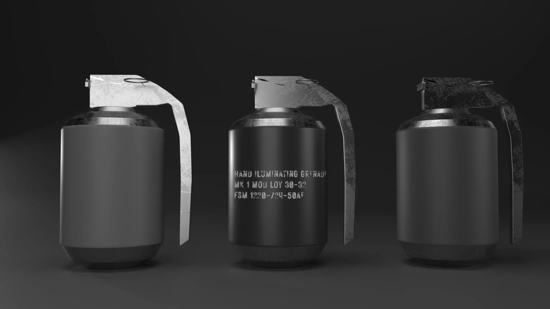 Grenade 3D Model Game Ready Tactical Asset Free low-poly 3D model