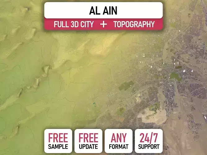 Al Ain - Topography Terrain 3D City 3D Model Collection