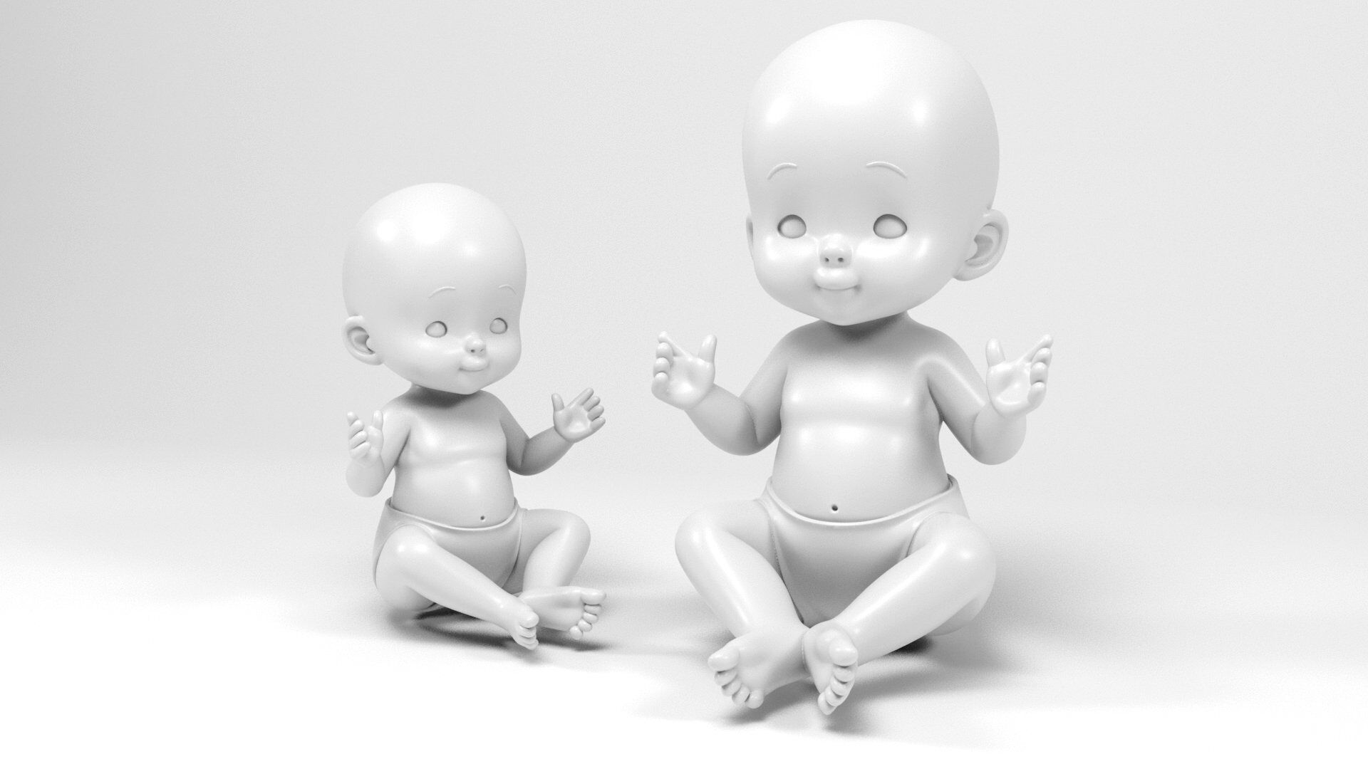 Baby figurine 3D print model_8