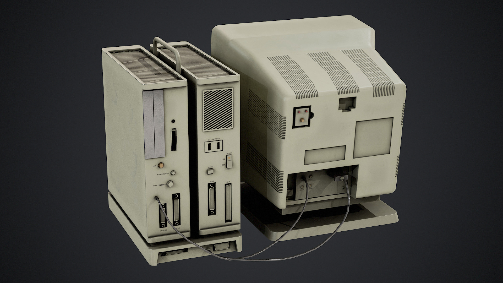 Old Computer - PBR Texture Low-poly 3D model_3