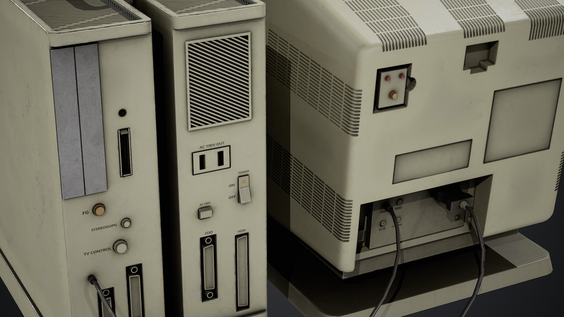 Old Computer - PBR Texture Low-poly 3D model_6