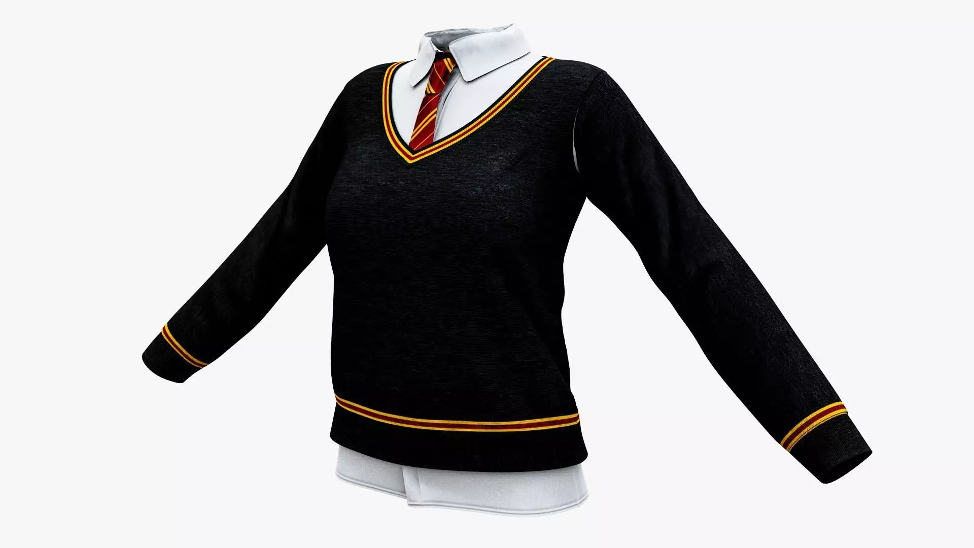 Hogwarts Uniform Shirt Gryffindor Free low-poly 3D model