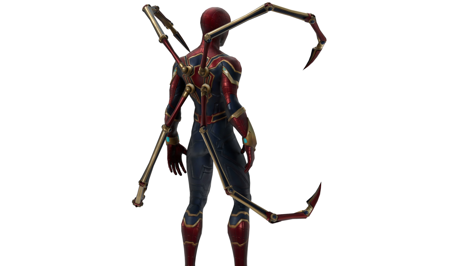 Spider-Man Infinity War Suit High-Quality 3D Model Low-poly 3D model_10