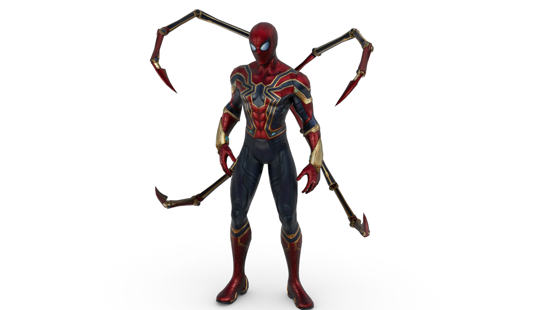 Spider-Man Infinity War Suit High-Quality 3D Model Low-poly 3D model_7