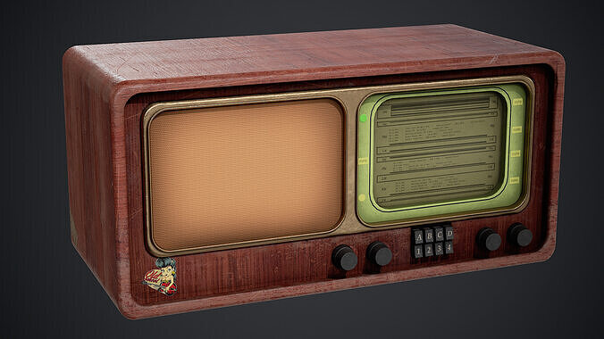 Old Radio - PBR Texture Low-poly 3D model