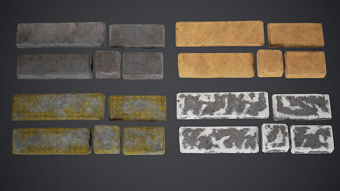 Stone Path  -PBR Texture Low-poly 3D model