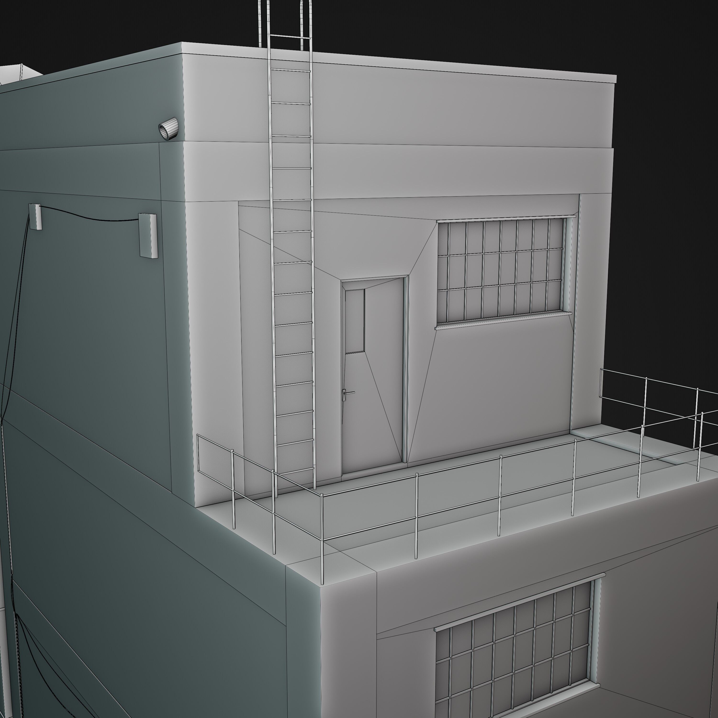 Abandoned Industrial Building Low-poly 3D model_11