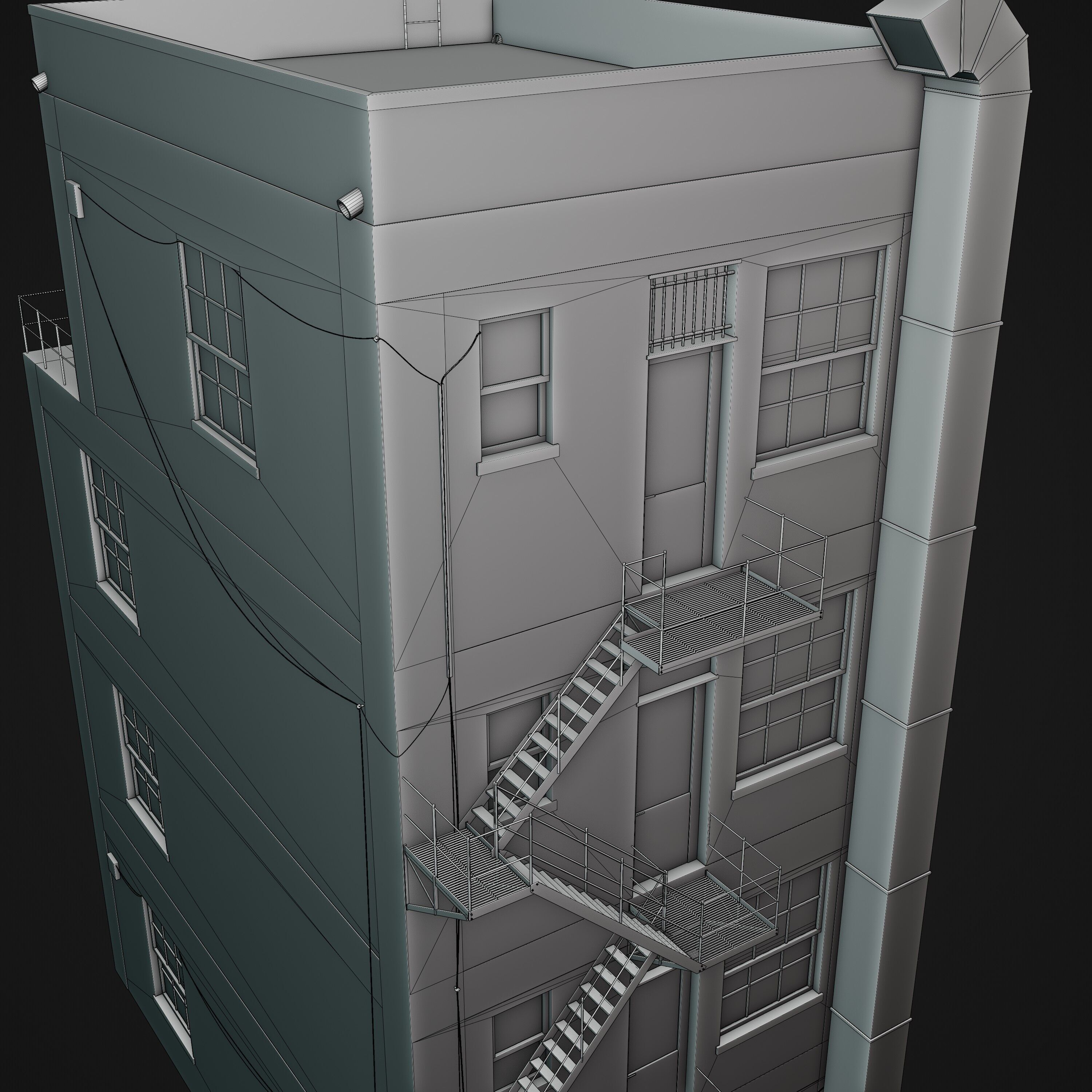 Abandoned Industrial Building Low-poly 3D model_10