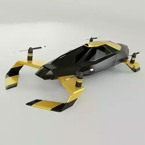 Flying car concept vehicle 3D model Flying car concept vehicle 3D model