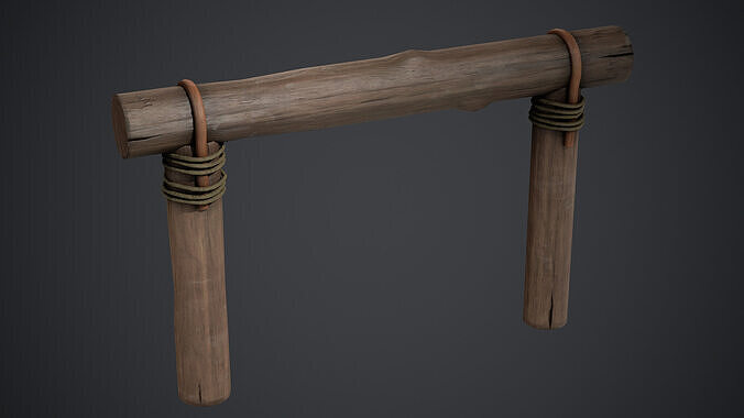 Wooden Holder - PBR Texture Low-poly 3D model