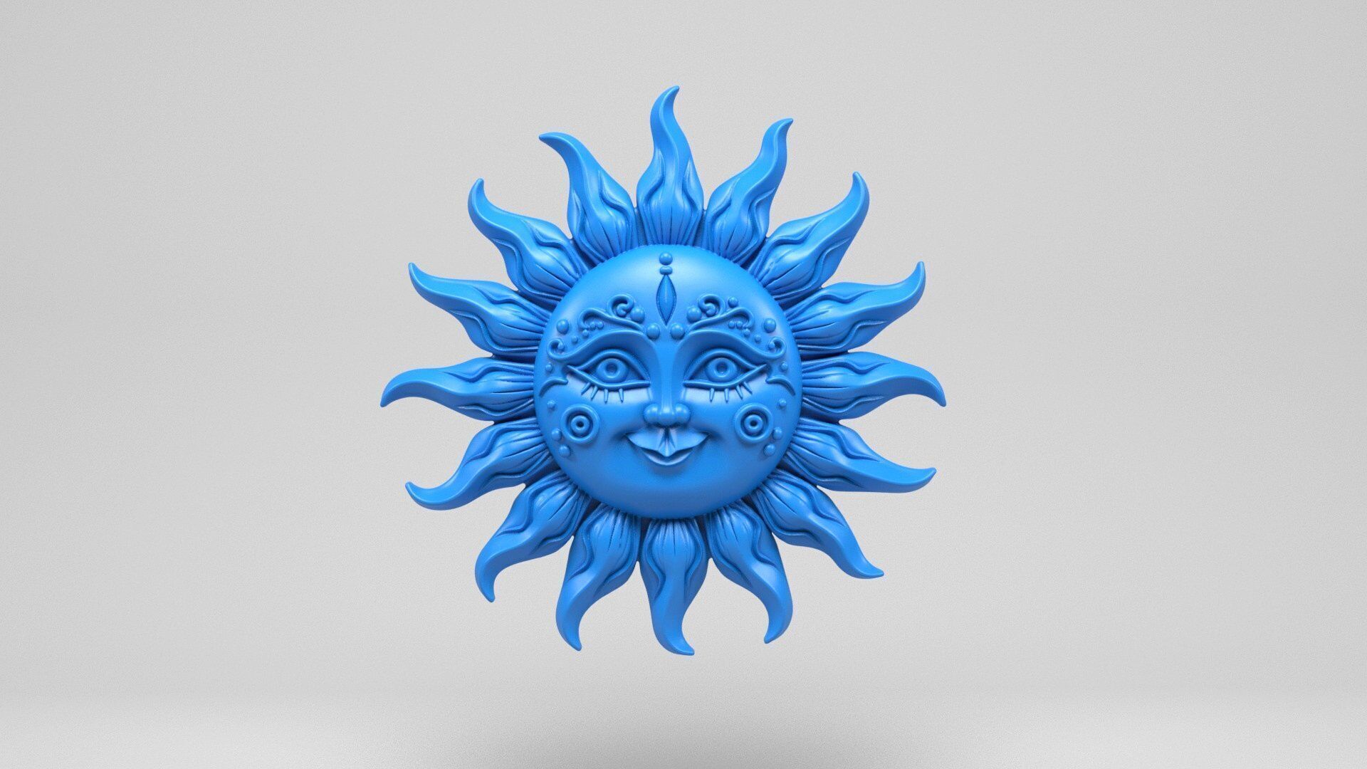 Sun wall decoration 3D print model_2