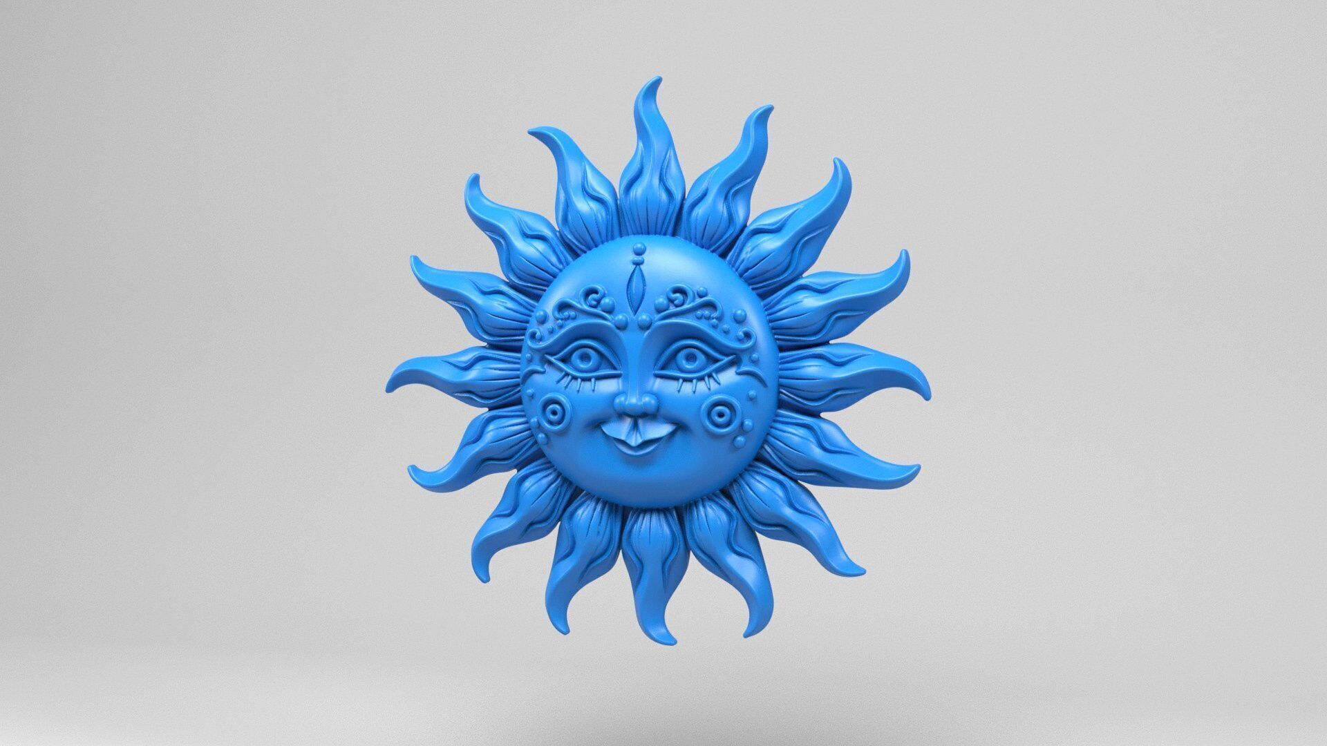 Sun wall decoration 3D print model_1