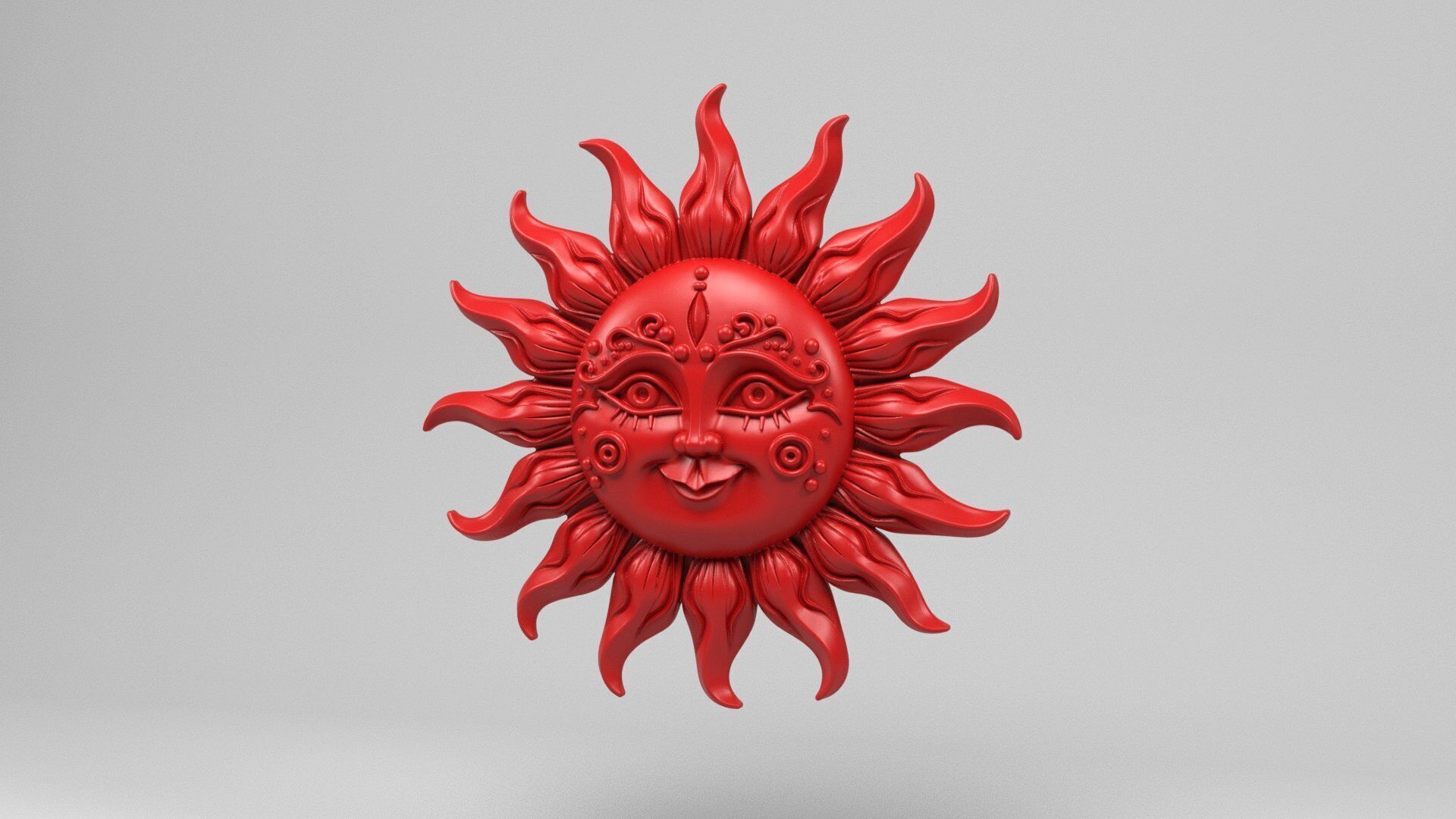 Sun wall decoration 3D print model_7