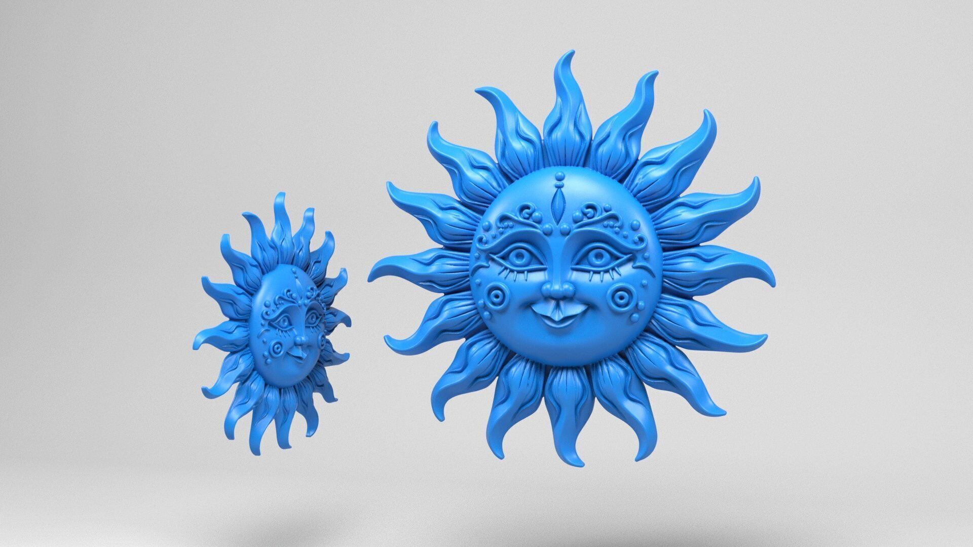 Sun wall decoration 3D print model_6