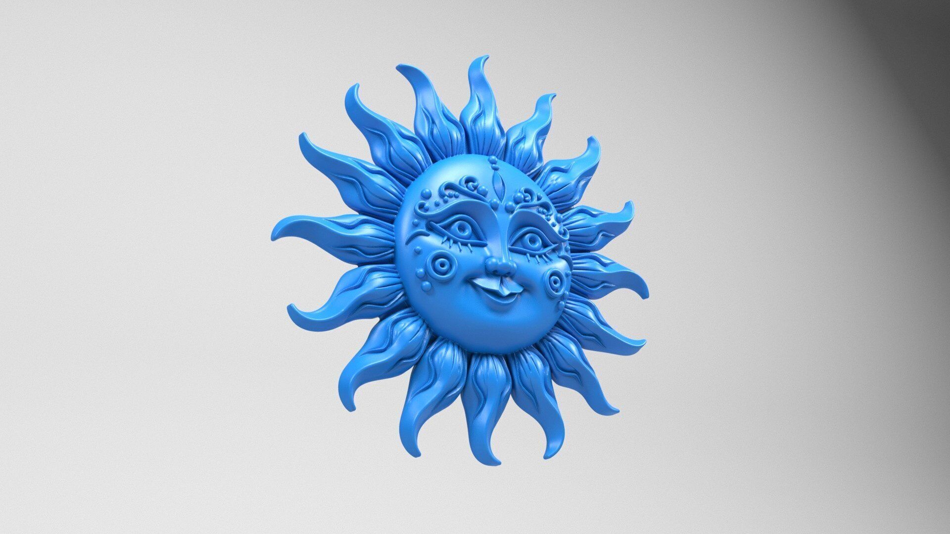 Sun wall decoration 3D print model_3