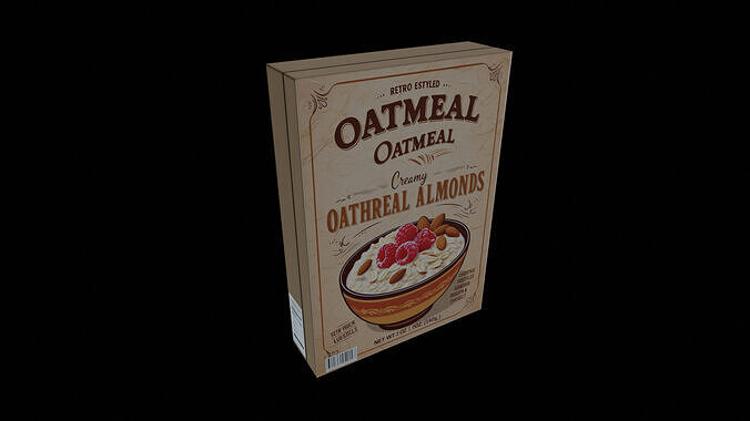 Dry breakfast and cereal-Instant Oatmeal-GAME READY PBR Low-poly 3D model