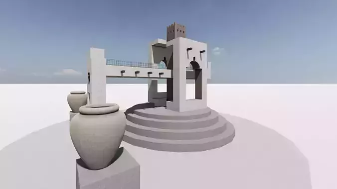 Persian Gulf Urban Landmark  3D Monument Model for Public Spaces