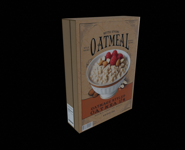 Dry breakfast and cereal-Instant Oatmeal-GAME READY PBR Low-poly 3D model_14