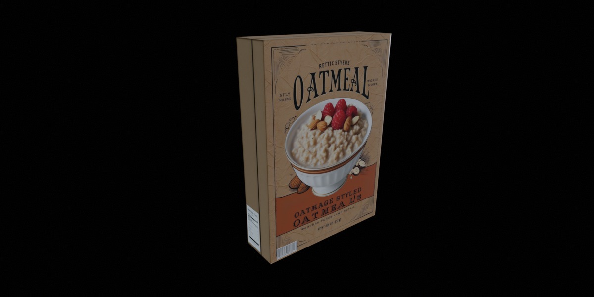 Dry breakfast and cereal-Instant Oatmeal-GAME READY PBR Low-poly 3D model_13