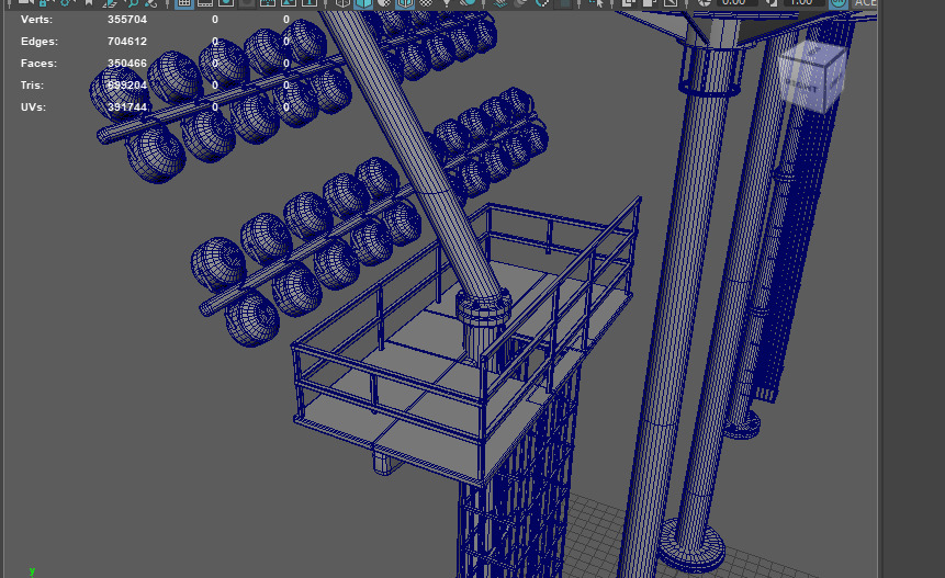 Stadium Light Tower  3D model_18