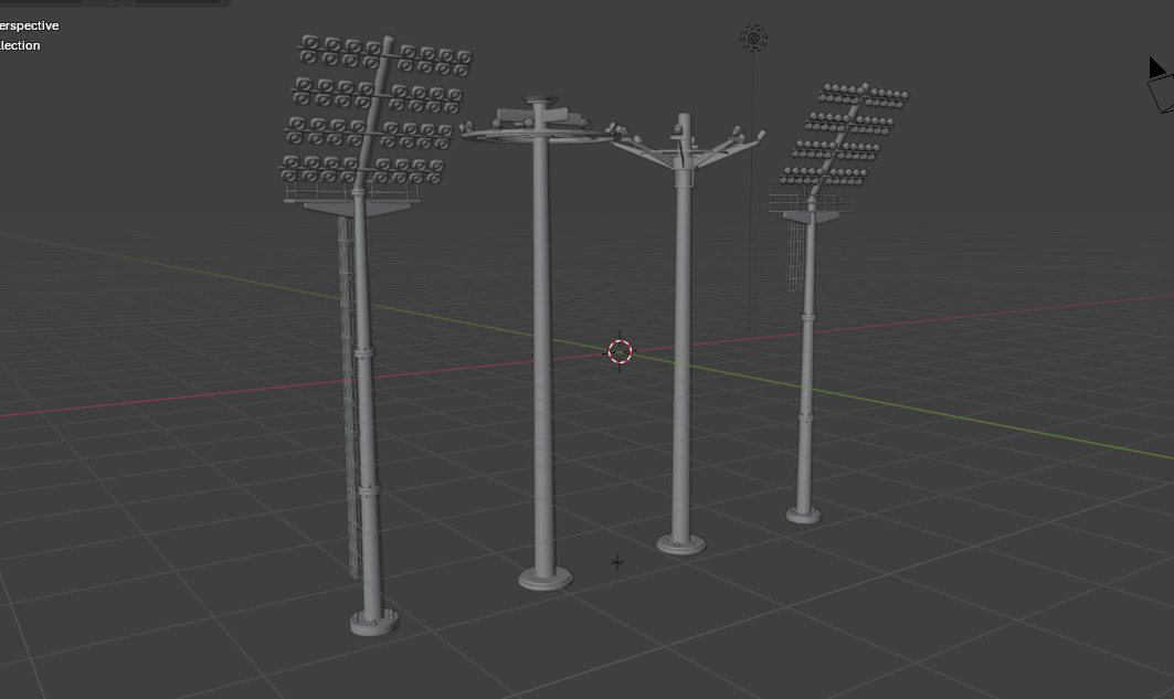 Stadium Light Tower  3D model_11