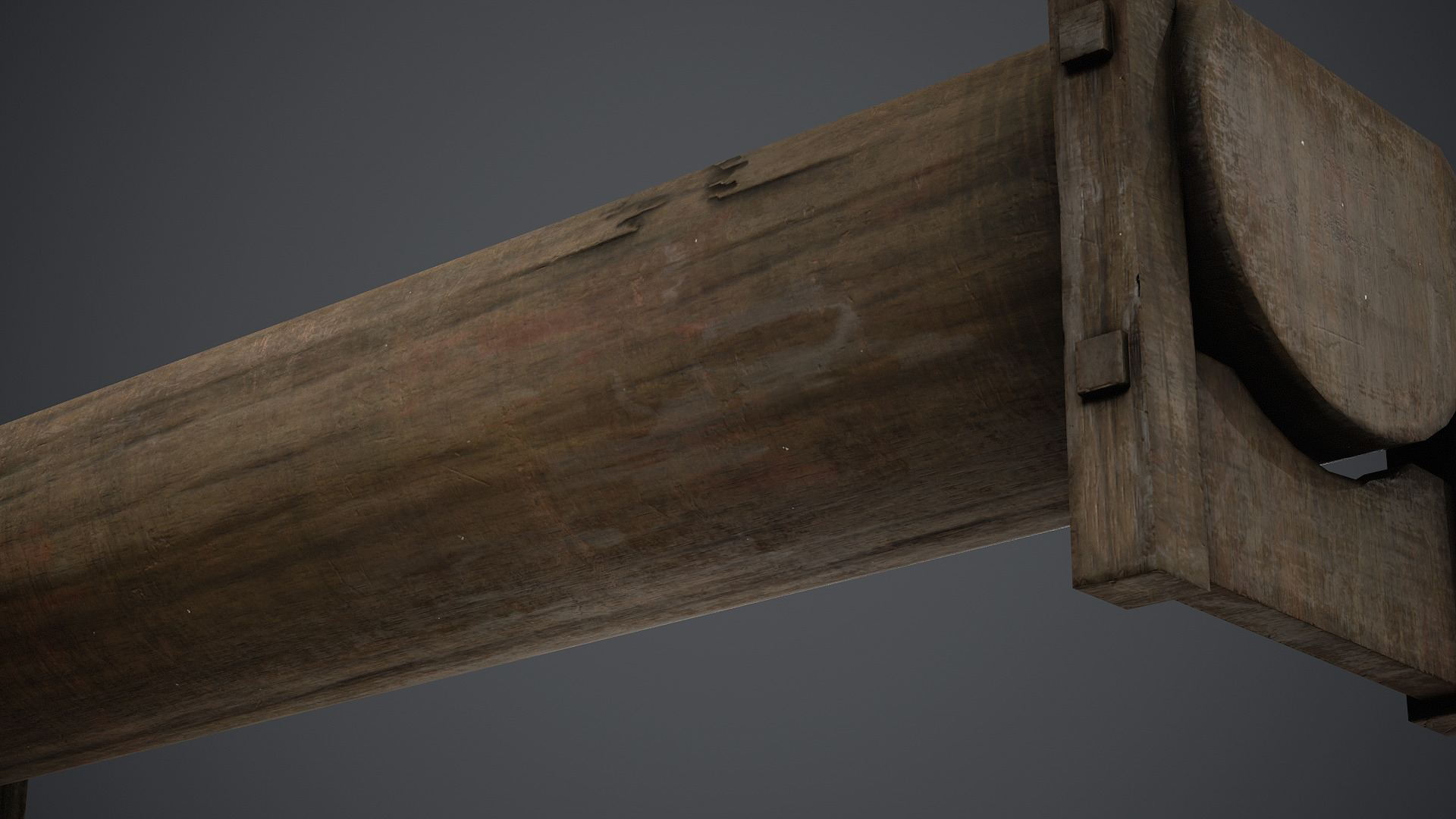 Wooden Trough - PBR Texture Low-poly 3D model_3