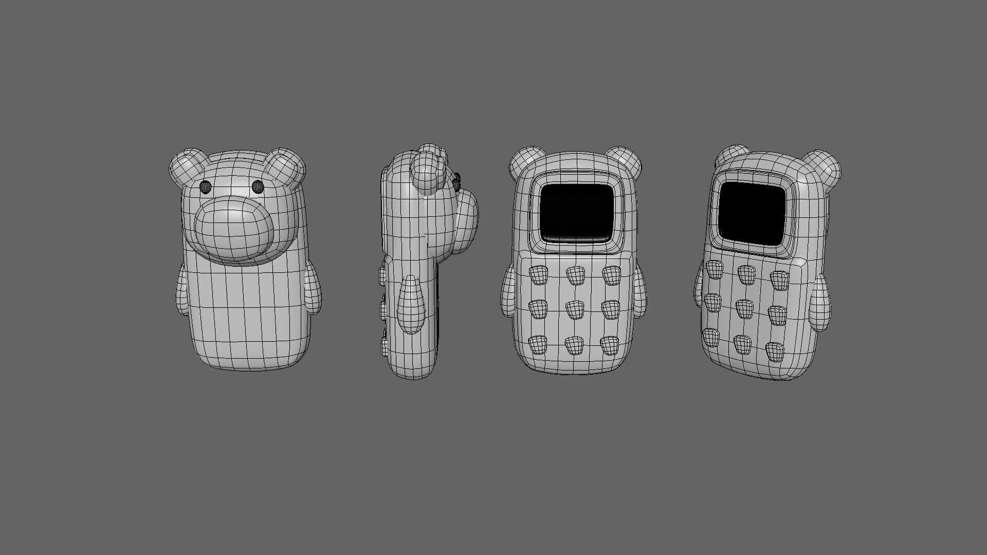 Cute Frog Phone Toy 3D Model - Stylized Cartoon Mobile Phone Low-poly 3D model_4