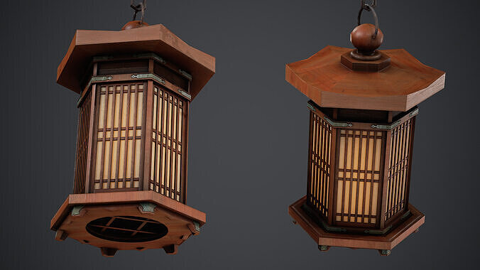 WoodenLamp - PBR Texture Low-poly 3D model