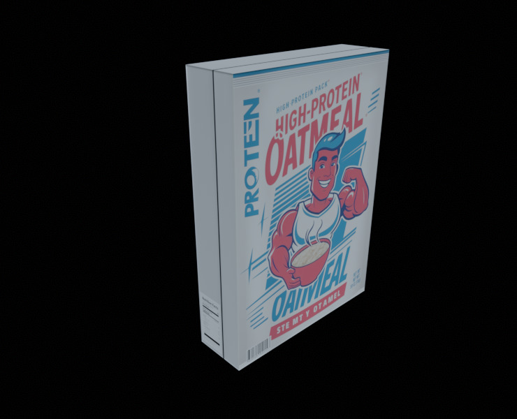 Dry breakfast and cereal-Instant Oatmeal-GAME READY PBR Low-poly 3D model_14