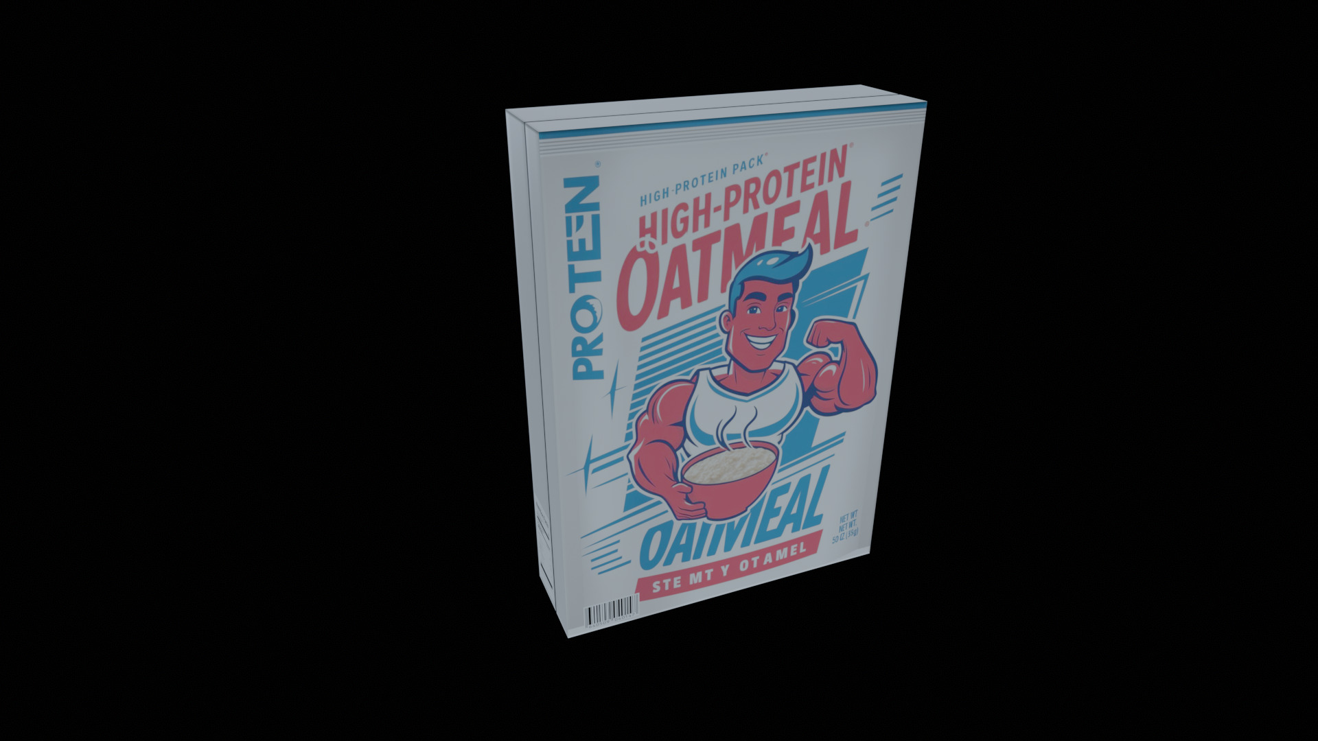 Dry breakfast and cereal-Instant Oatmeal-GAME READY PBR Low-poly 3D model_3