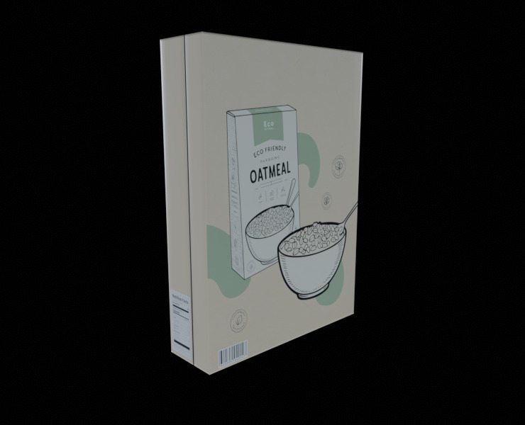 Dry breakfast and cereal-Instant Oatmeal-GAME READY PBR Low-poly 3D model_14