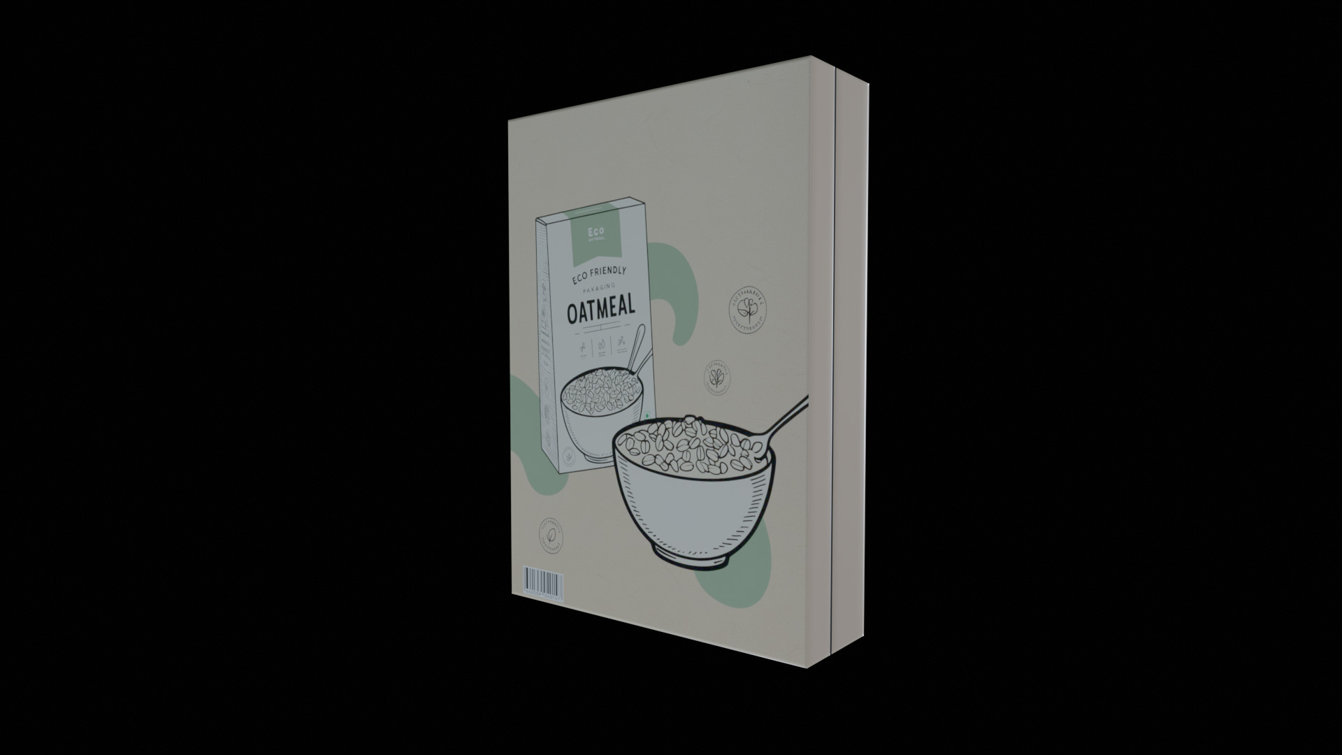 Dry breakfast and cereal-Instant Oatmeal-GAME READY PBR Low-poly 3D model_6
