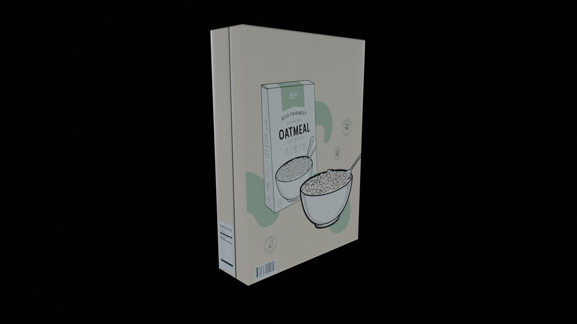 Dry breakfast and cereal-Instant Oatmeal-GAME READY PBR Low-poly 3D model_2