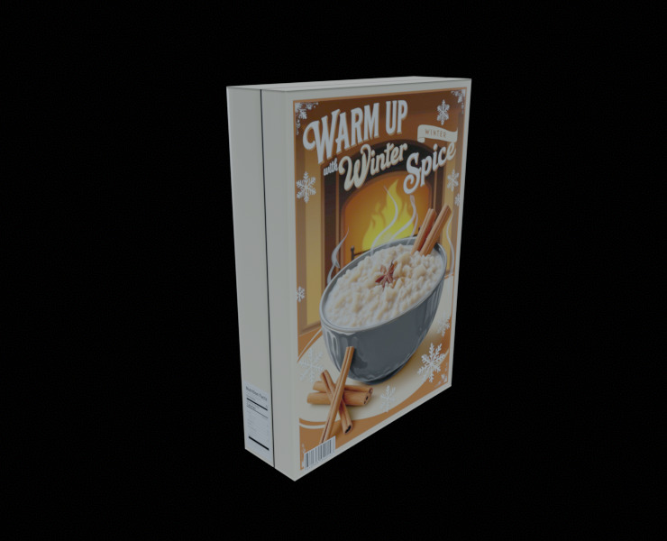 Dry breakfast and cereal-Instant Oatmeal-GAME READY PBR Low-poly 3D model_2