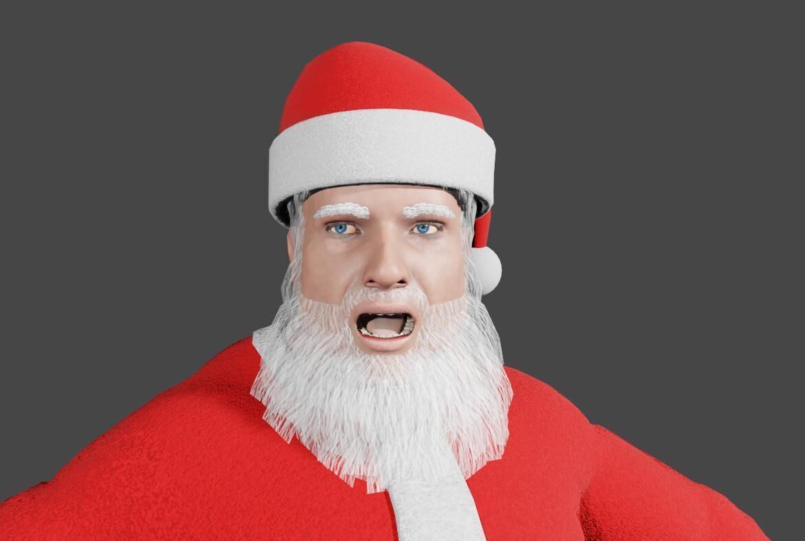 Santa Claus - Fat Man - Papai Noel Low-poly 3D model_7