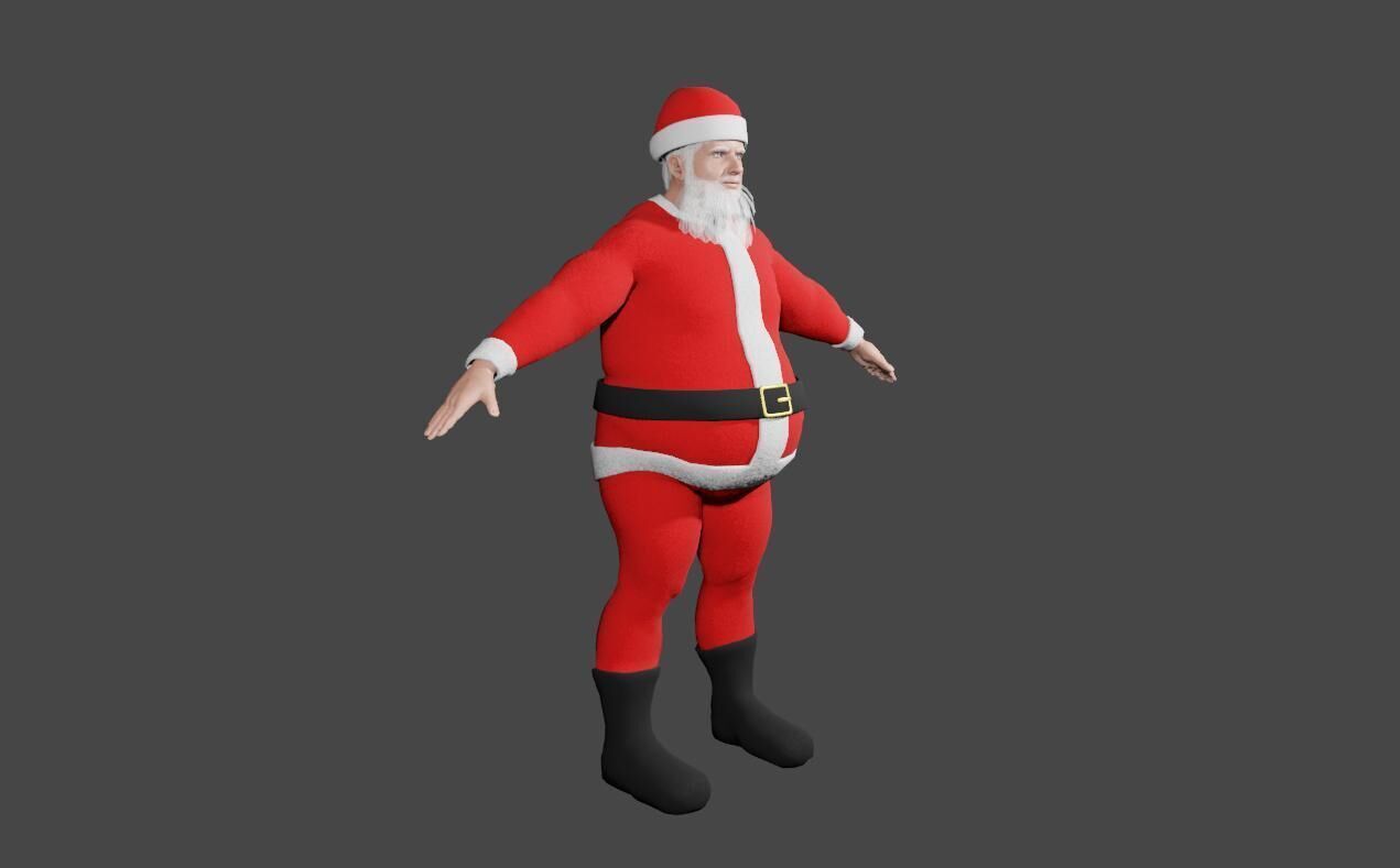 Santa Claus - Fat Man - Papai Noel Low-poly 3D model_15